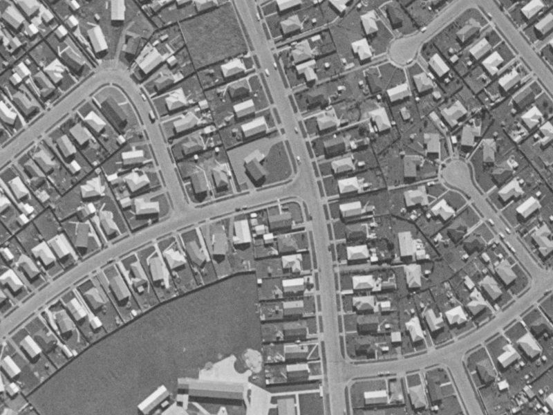 52 Barrowclough Street from the air, 1970-1974