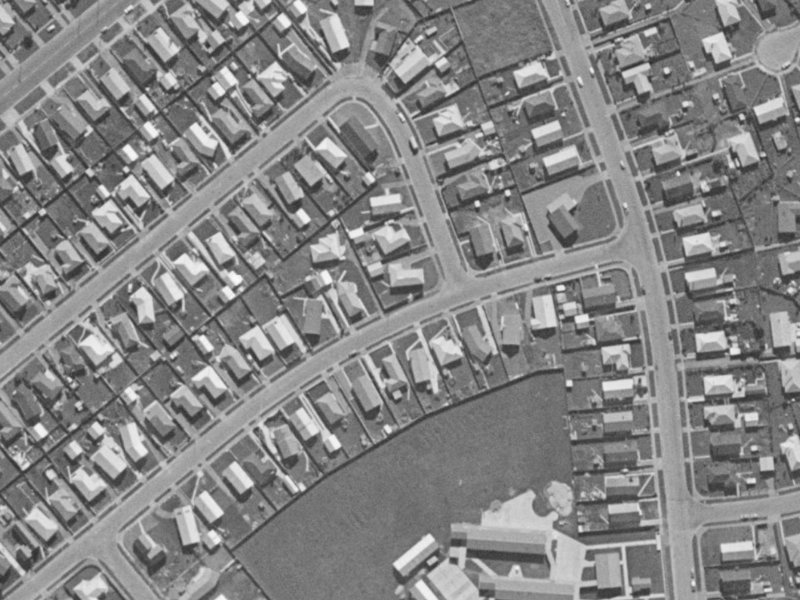43 Barrowclough Street from the air, 1970-1974
