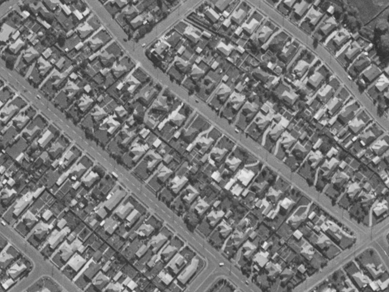 51 McBeath Avenue from the air, 1970-1974