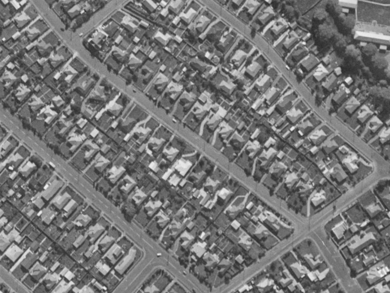 45 Mcbeath Avenue from the air, 1970-1974