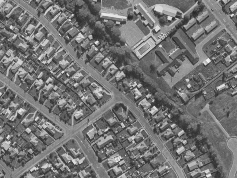 29 Greenpark Street from the air, 1970-1974