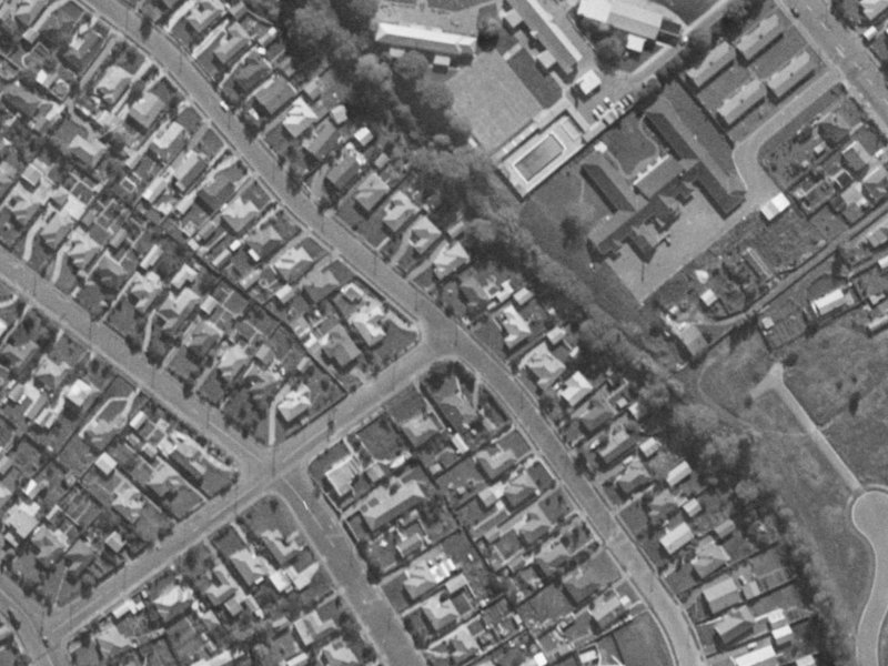 36 Greenpark Street from the air, 1970-1974