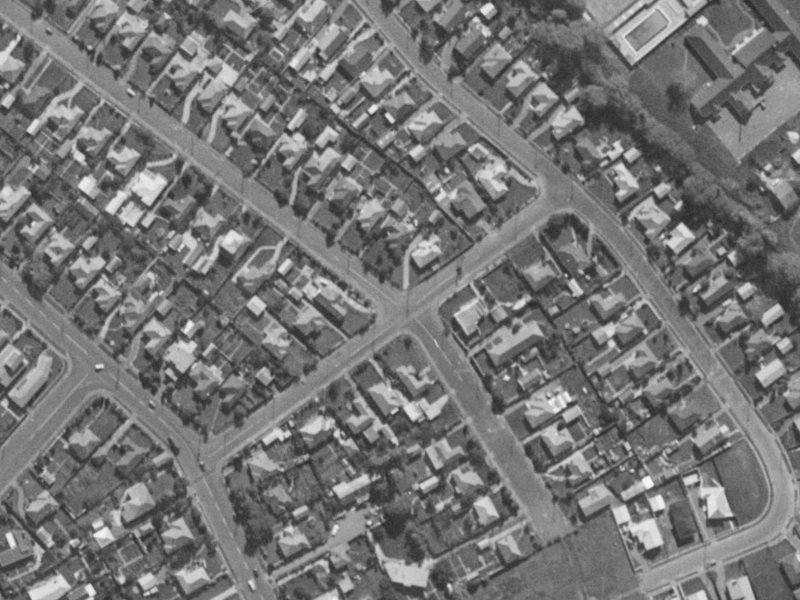30 Mcbeath Avenue from the air, 1970-1974