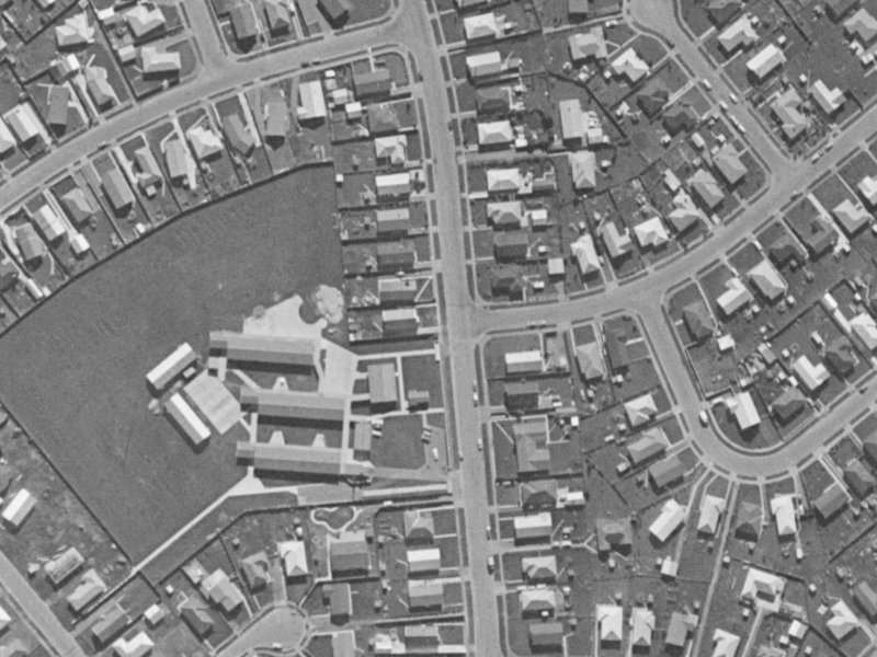 46 Rowley Avenue from the air, 1970-1974