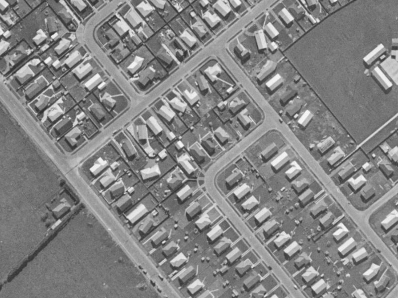 51 Leicester Crescent from the air, 1970-1974
