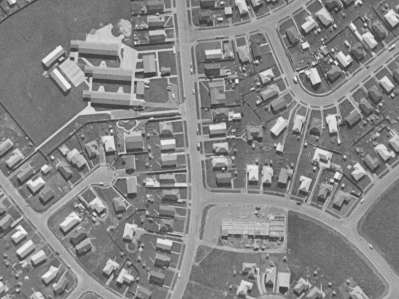 69 Rowley Avenue from the air, 1970-1974