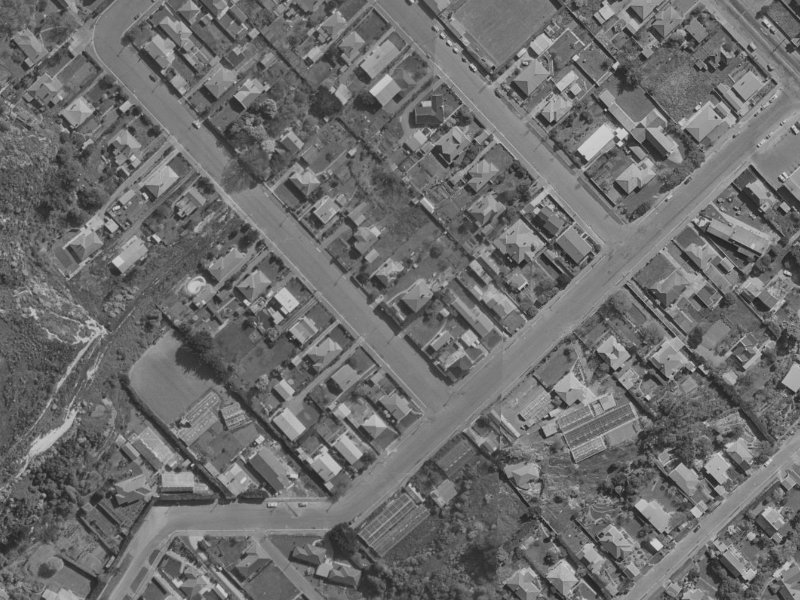 43A Taupata Street from the air, 1970-1974