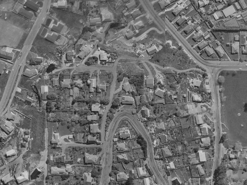 1 Huntsbury Avenue from the air, 1970-1974