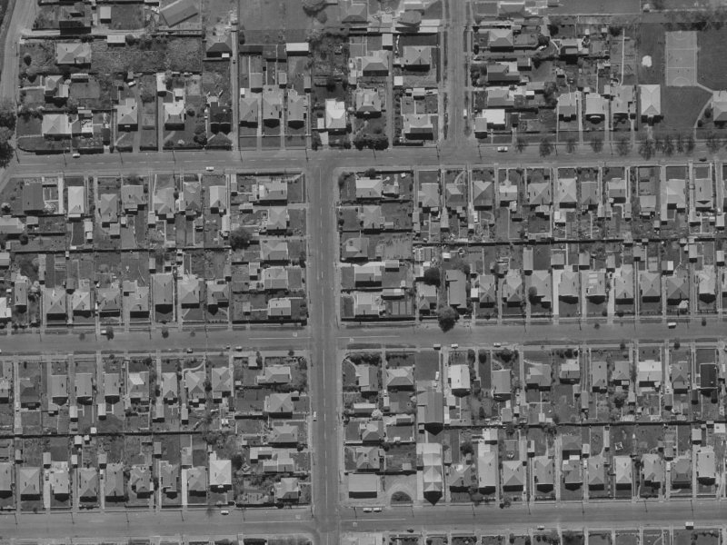 128 Birdwood Avenue from the air, 1970-1974