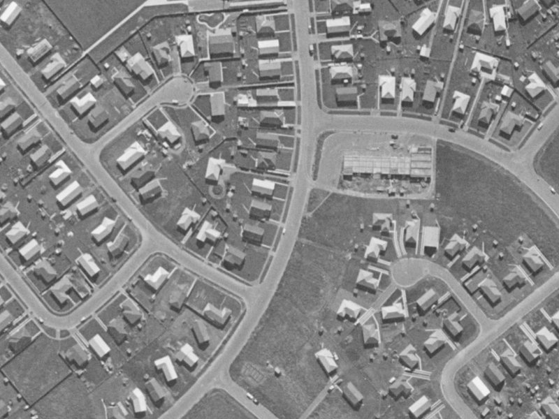 80 Rowley Avenue from the air, 1970-1974