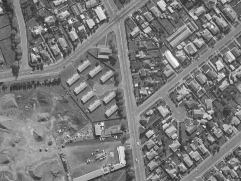 87 Lyttelton Street from the air, 1970-1974