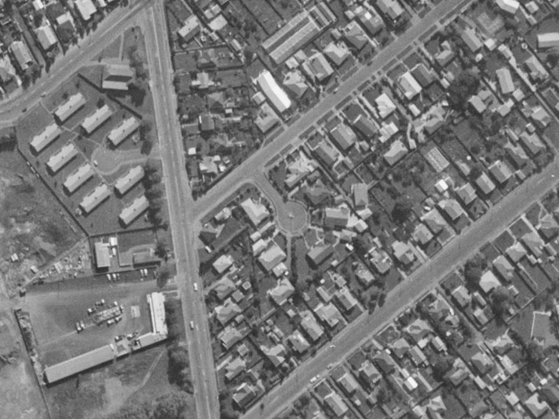 Merle Place from the air, 1970-1974
