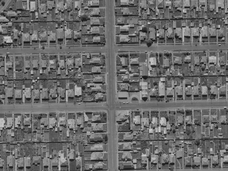112 Birdwood Avenue from the air, 1970-1974