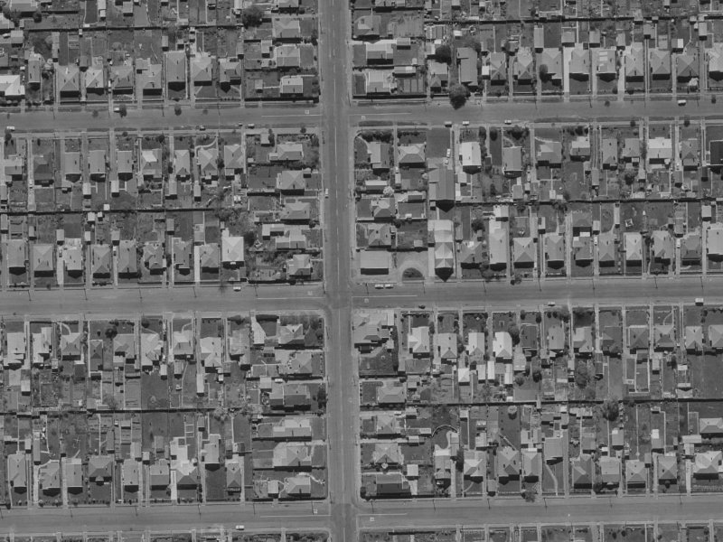 110 Birdwood Avenue from the air, 1970-1974