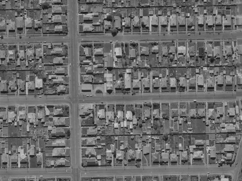 85 Malcolm Avenue from the air, 1970-1974