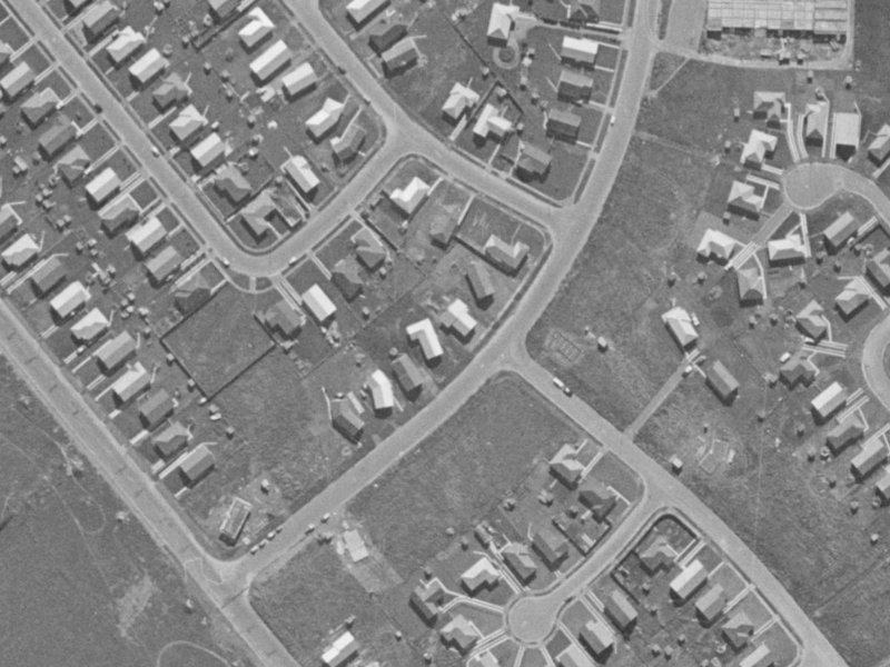 90 Rowley Avenue from the air, 1970-1974