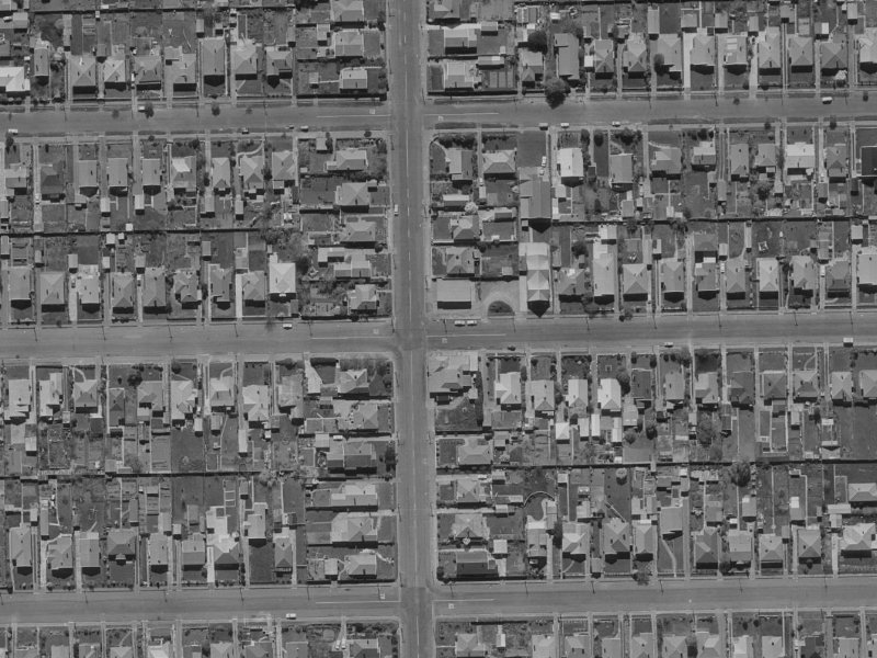 Malcolm Avenue from the air, 1970-1974