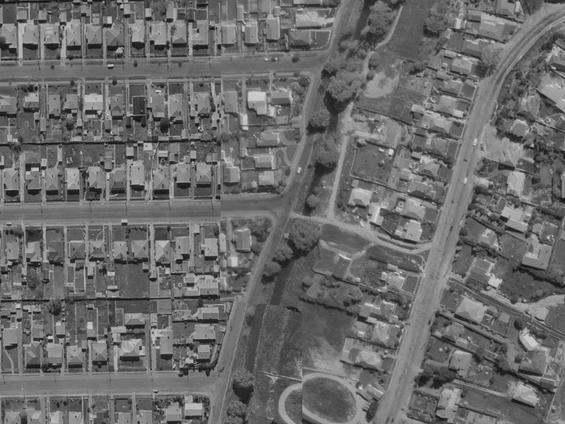 118F Malcolm Avenue from the air, 1970-1974