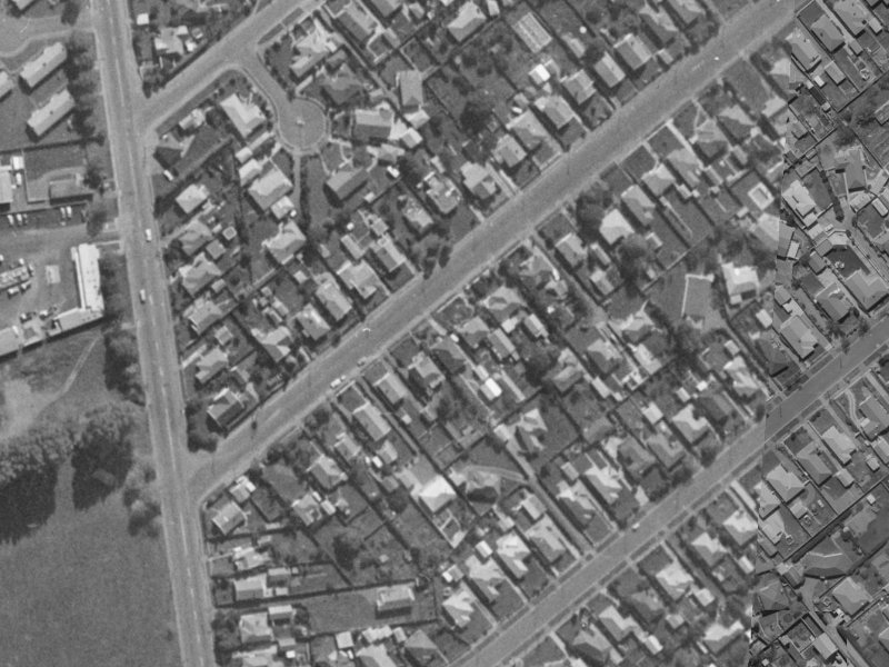 24A Conway Street from the air, 1970-1974