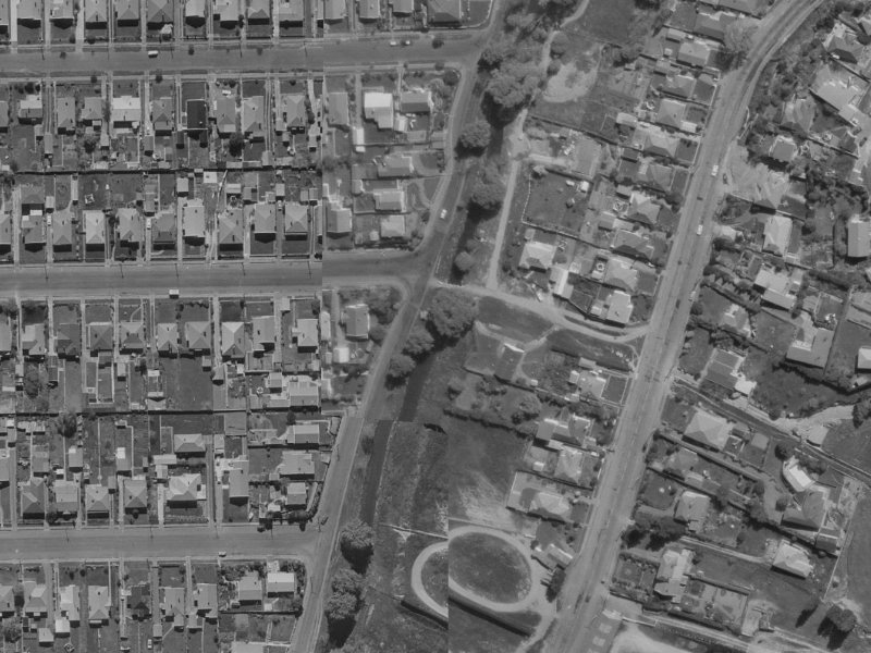 118 Malcolm Avenue from the air, 1970-1974