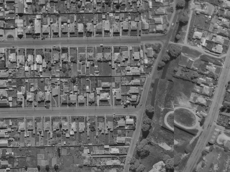 87 Corson Avenue from the air, 1970-1974
