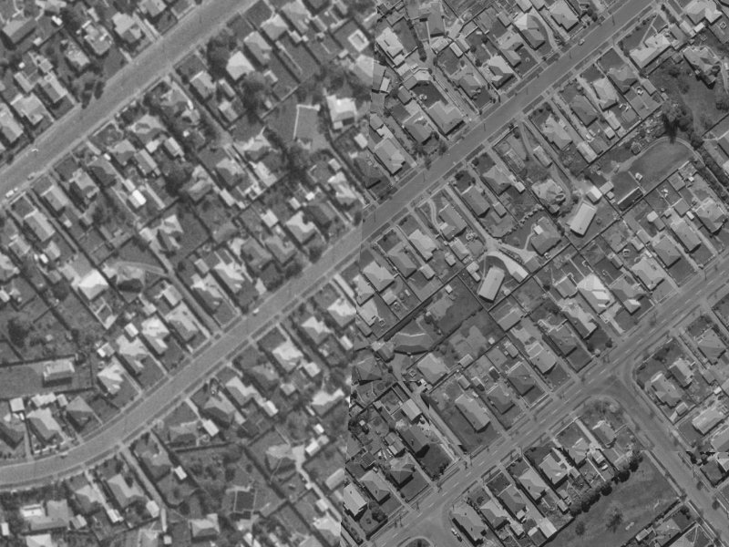 42 Stanbury Avenue from the air, 1970-1974
