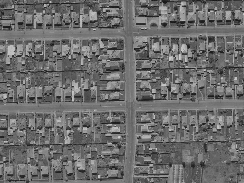 93 Birdwood Avenue from the air, 1970-1974