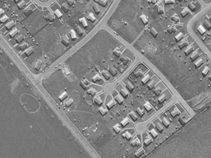 Ostler Place from the air, 1970-1974