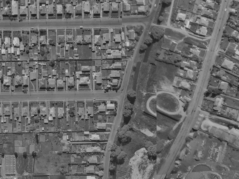 89 Corson Avenue from the air, 1970-1974