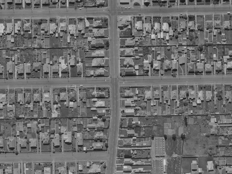 87 Birdwood Avenue from the air, 1970-1974