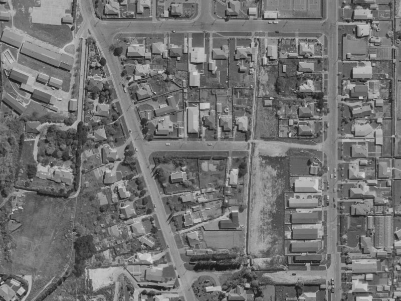 2A Leonard Place from the air, 1970-1974