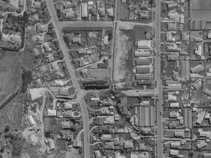 Willock Place from the air, 1970-1974