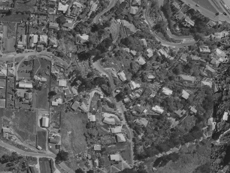 50–56 Clifton Terrace from the air, 1970-1974