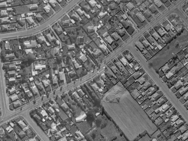 55-59 Rose Street from the air, 1970-1974