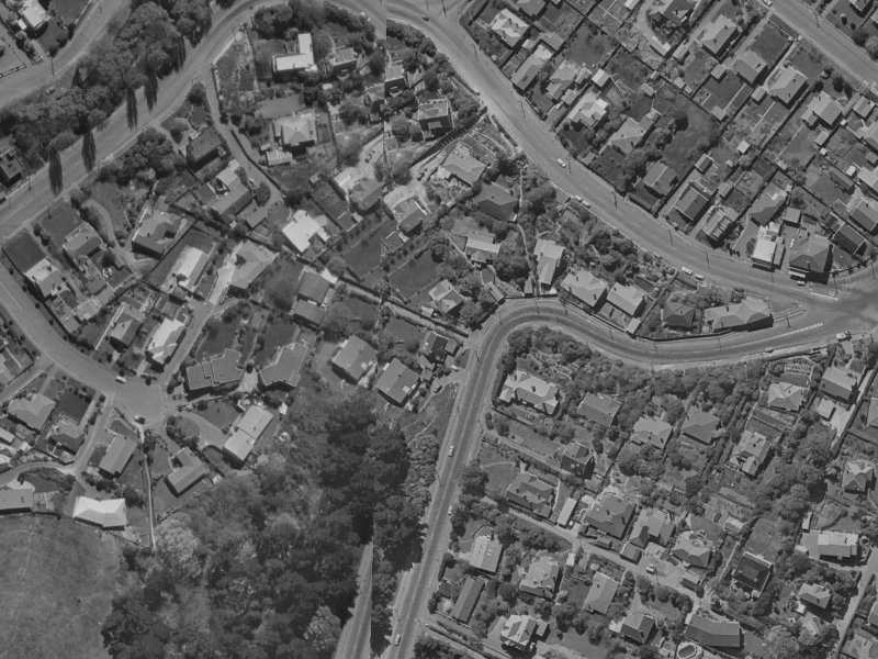 14A Dyers Pass Road from the air, 1970-1974