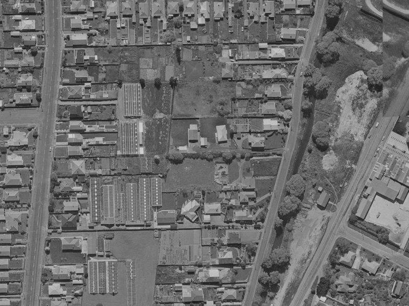 77 Eastern Terrace from the air, 1970-1974