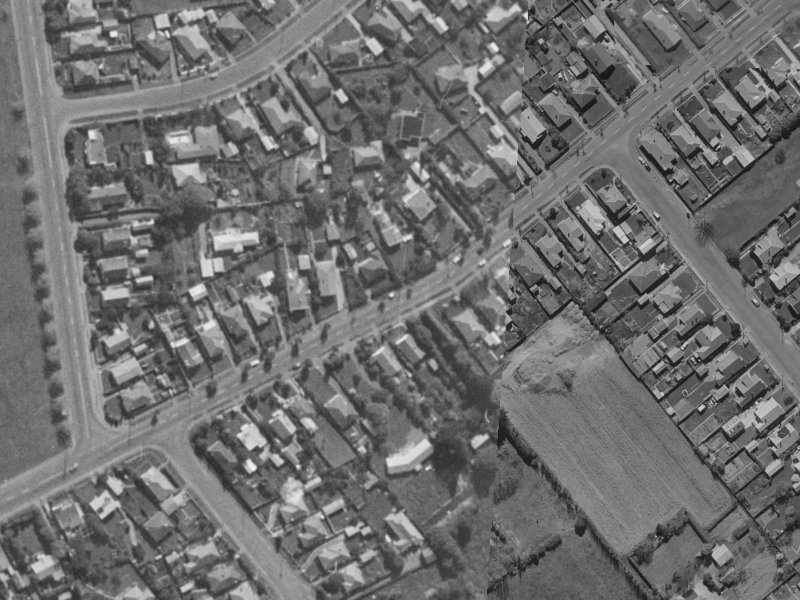 80E Rose Street from the air, 1970-1974