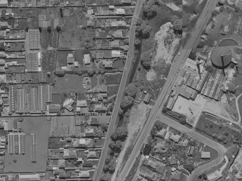 65–73 Eastern Terrace from the air, 1970-1974