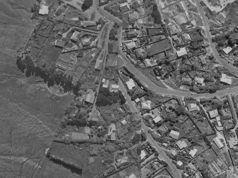 54 Huntsbury Avenue from the air, 1970-1974