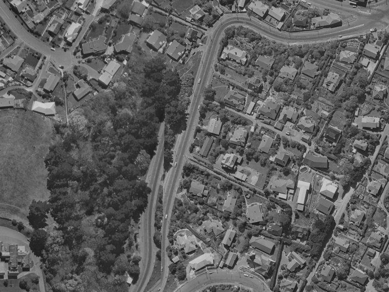21A Dyers Pass Road from the air, 1970-1974