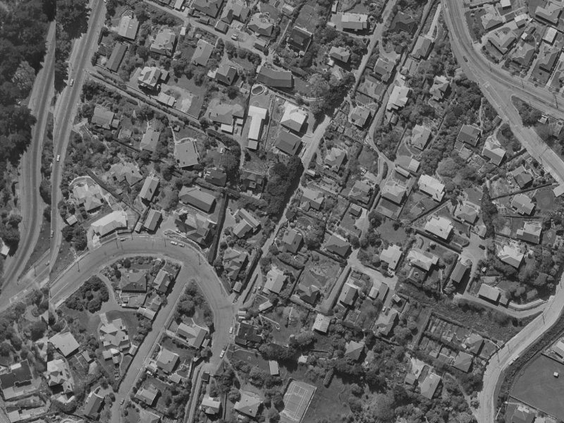 16 Merlewood Avenue from the air, 1970-1974