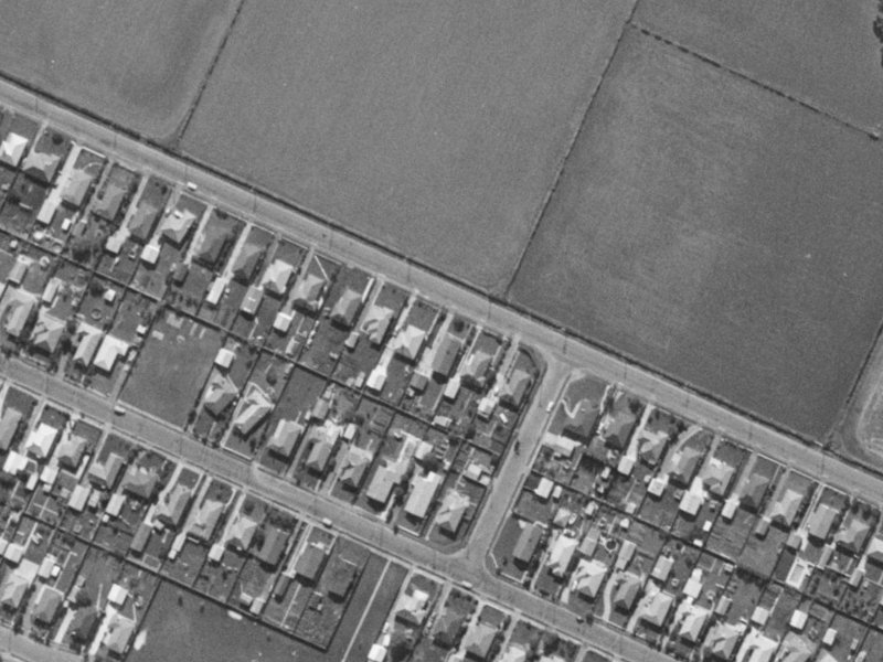 51A Dunbars Road from the air, 1970-1974