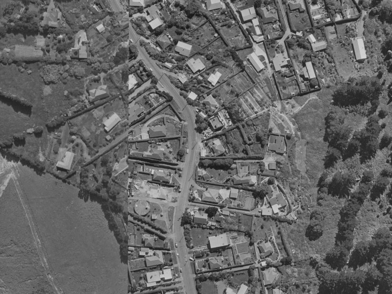 88 Huntsbury Avenue from the air, 1970-1974