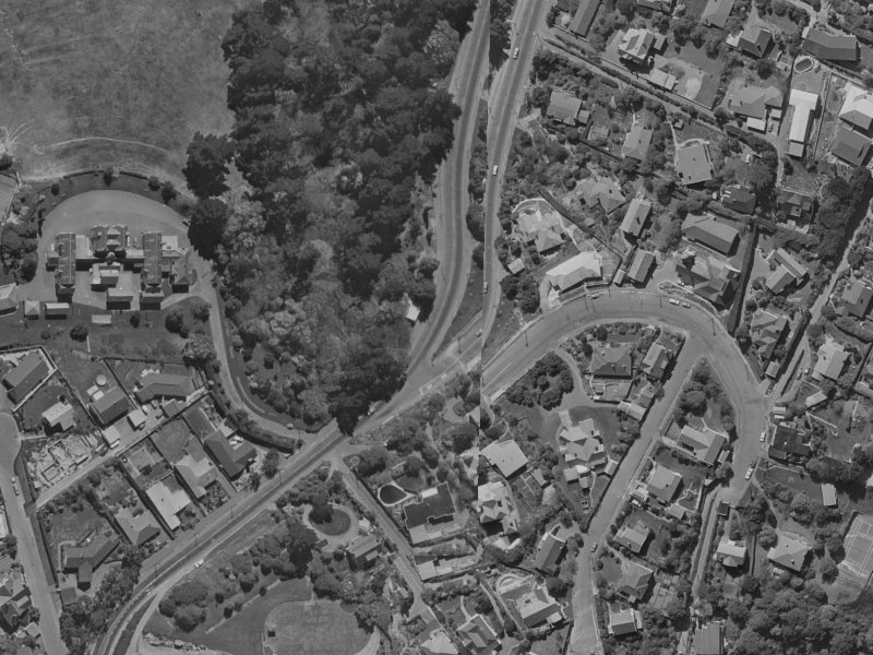 30A Dyers Pass Road from the air, 1970-1974