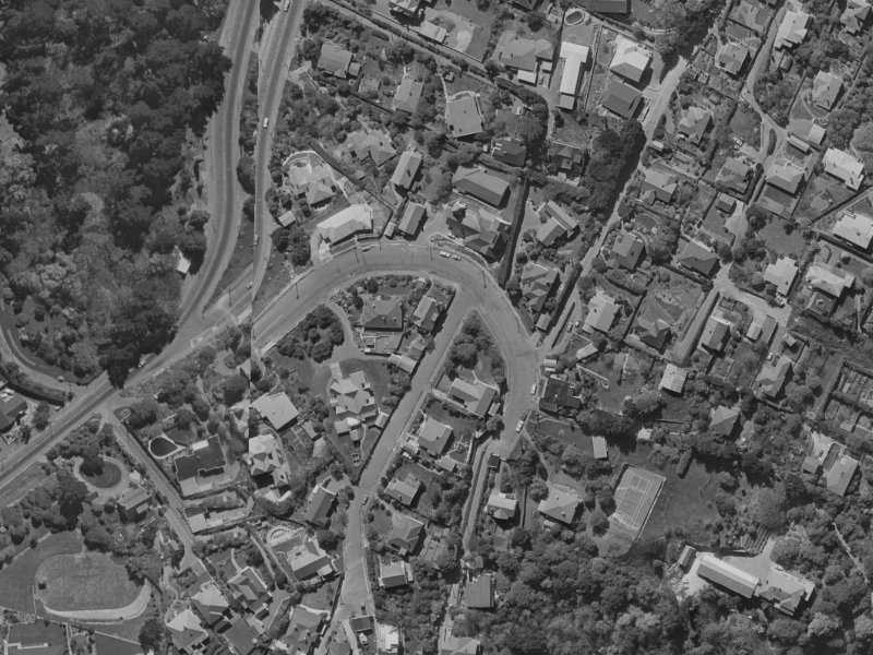 Sulby Road from the air, 1970-1974