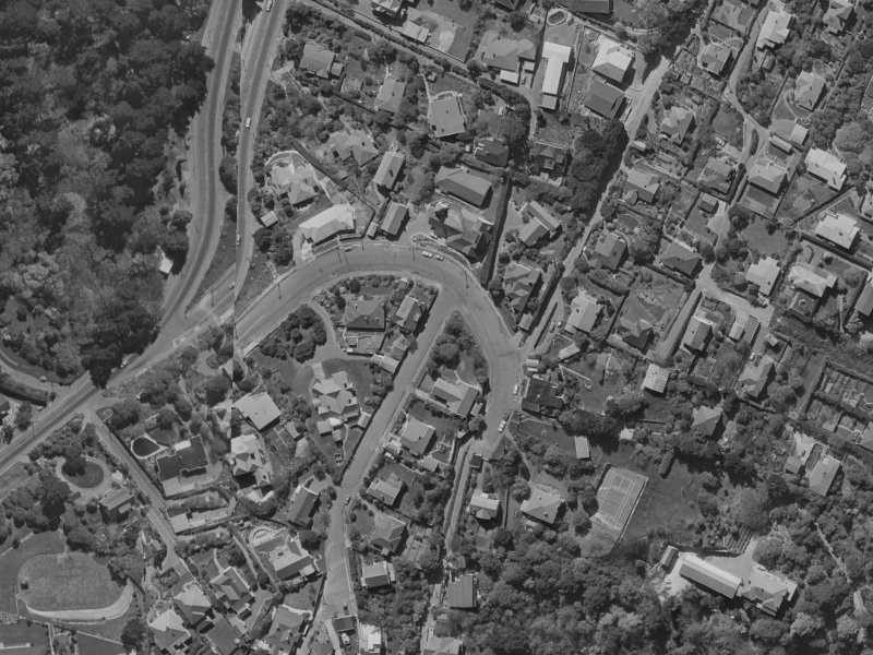1A Sulby Road from the air, 1970-1974