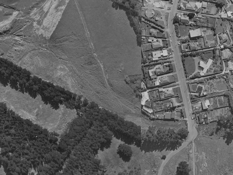 116A Huntsbury Avenue from the air, 1970-1974