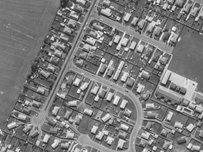 82 Balcairn Street from the air, 1970-1974