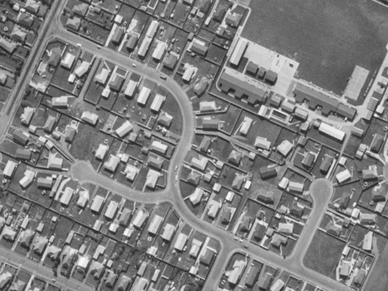 56 Balcairn Street from the air, 1970-1974