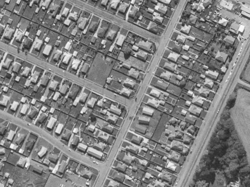 55 Ensign Street from the air, 1970-1974